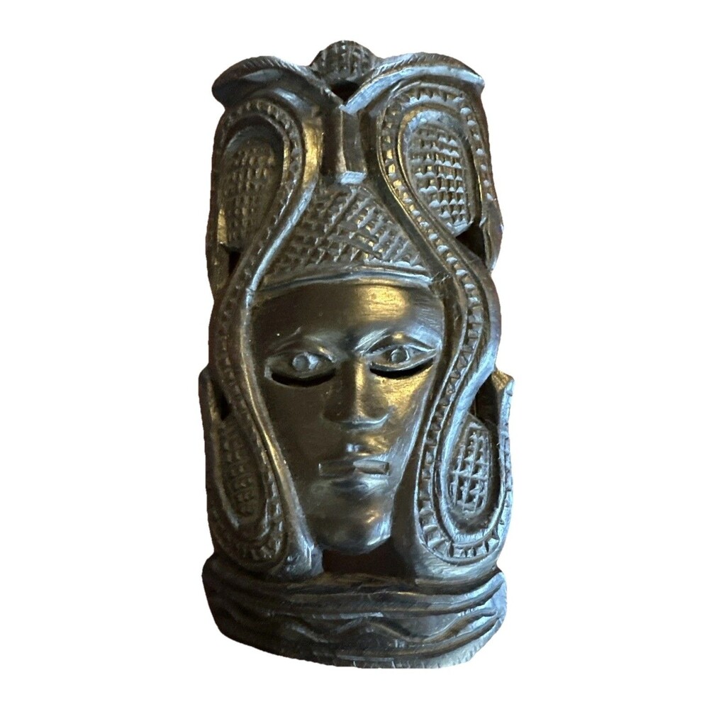 Handmade African Wooden Tribal Mask Wall Hanging‎ Home Decor Dark \Brow